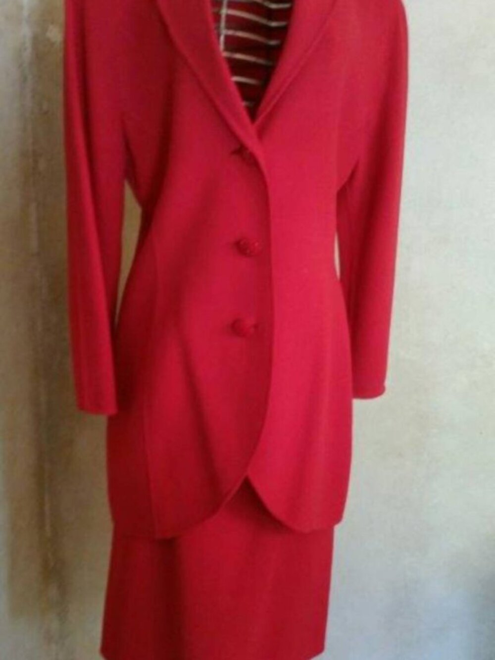 Versace's Genny label red two piece Blazer and skirt
